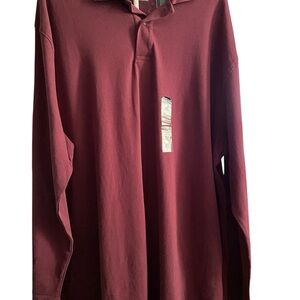 St. John's Bay Men's Deep Red Long Sleeve Polo